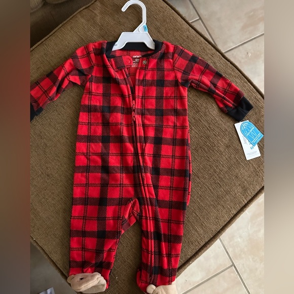 NWT Carter’s Baby Holiday Bear Zip-Up Fleece Sleep and Play Pajamas - Picture 13 of 16